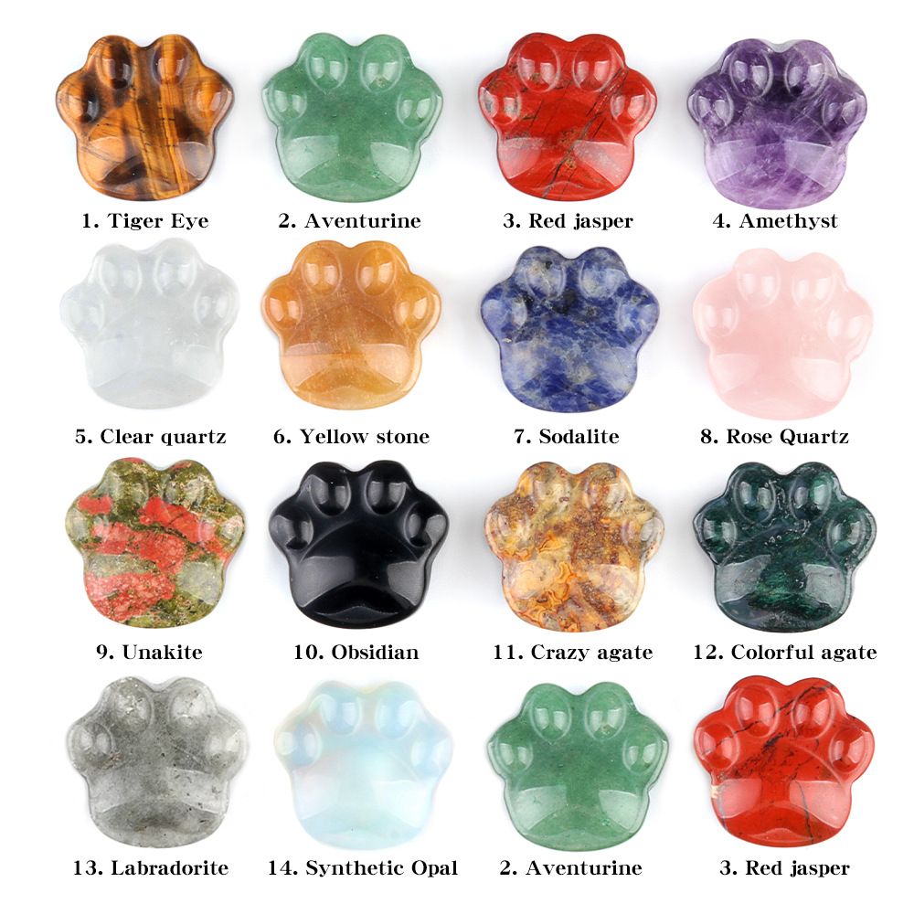 Cristal natural pedra semipreciosa ametista gravada garra de gato urso pata enfeite criativo presente decorativo