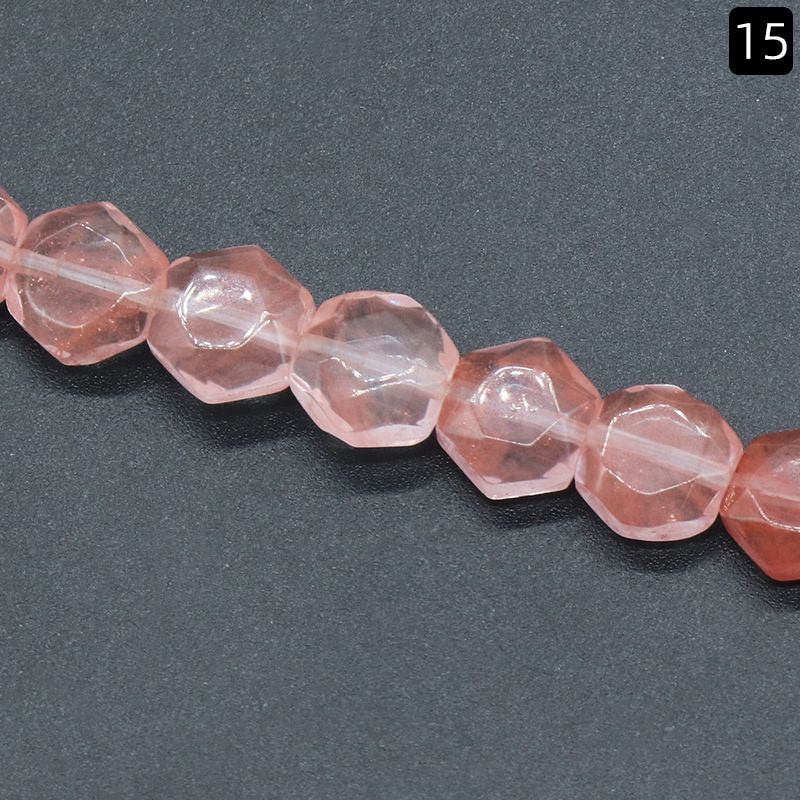 1425-8Mm corte hexágono, pedra de ágata de cristal hexagrama contas soltas DIY pulseira colar material de jóias
