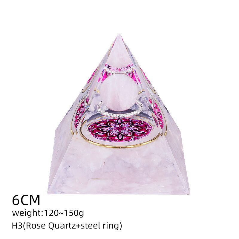 6Cm cristal bola pirâmide ornamento de mesa Chakra Yoga Meditação Resina Yoga Meditação Resina Epóxi