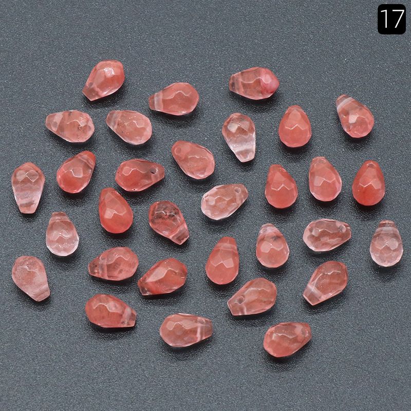 1320-Natural cristal gota de água buraco cruzado cortado contas soltas 10 brincos de pulseira de jóias artesanais DIY acessórios de grampo de cabelo