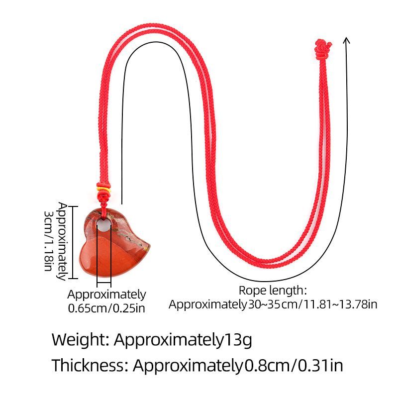 2334-Colar de coração de pêssego de ágata de cristal natural 30mm torto pingente de coração de pêssego pingente de jóias DIY