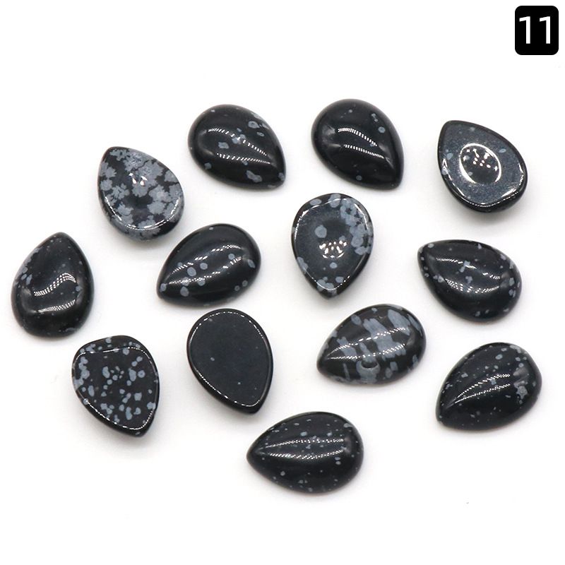 Face de anel em forma de gota d'água 1227-13X18, joias geométricas simples curvas de cristal natural embutidas com acessórios de pedra solta