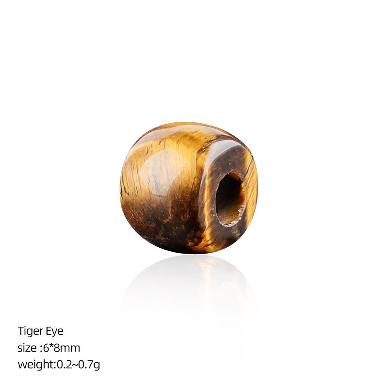 8Mm buraco 3 grande buraco de cristal natural contas soltas DIY pulseira colar jóias ágata contas de roda tigre olho balde contas acessórios