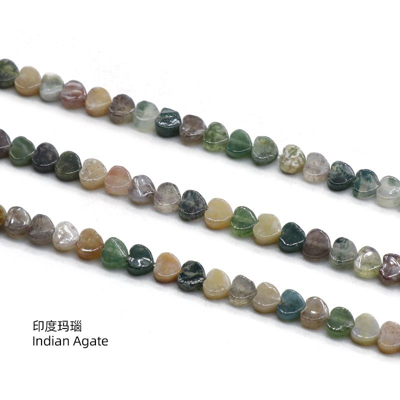 Dongling jade 4mm pequeno amor contas soltas ágata indiana coração de pêssego DIY artesanal frisado acessórios de material de jóias