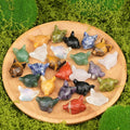 Pó de ametista natural cristal olho de tigre pedra escultura cabeça de raposa artesanato animal pequeno ornamento