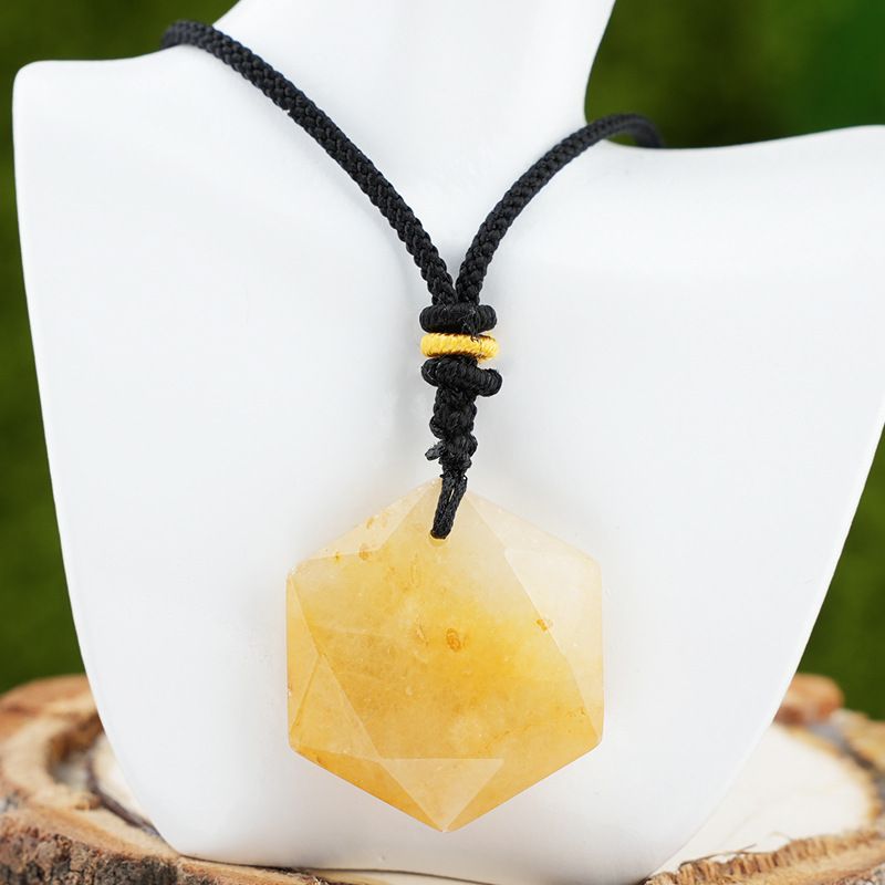 Pingente de hexagrama de cristal natural, pedra olho de tigre ametista, colar de pedra semipreciosa de cristal branco, pingente de joias.