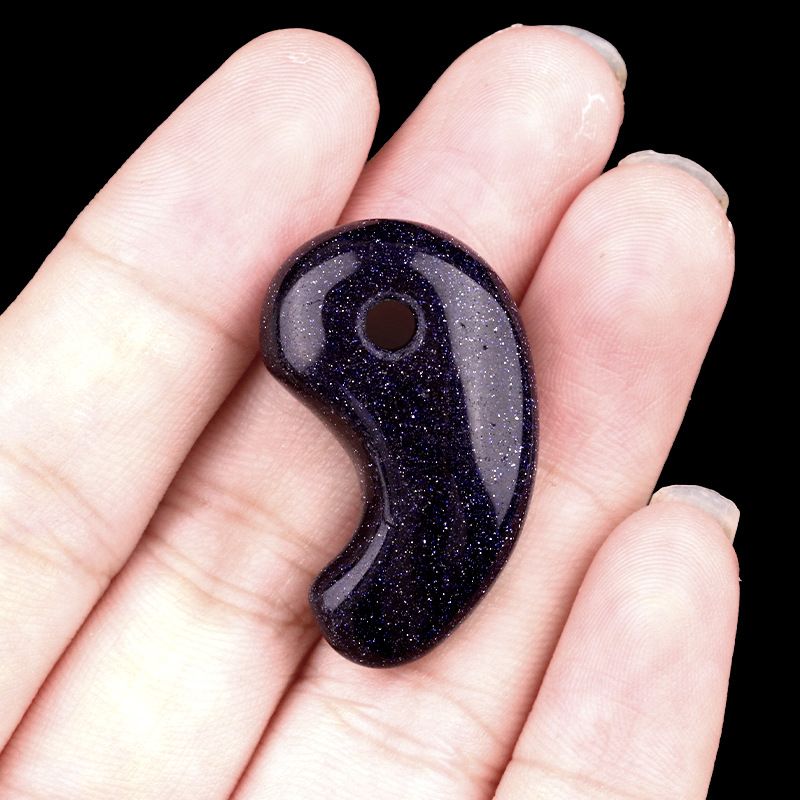1212-Cristal natural 18X30 buraco 3mm gancho pingente de jade, anime yin e yang big dog Ibaraki vinho engolindo faca demoníaca Ji
