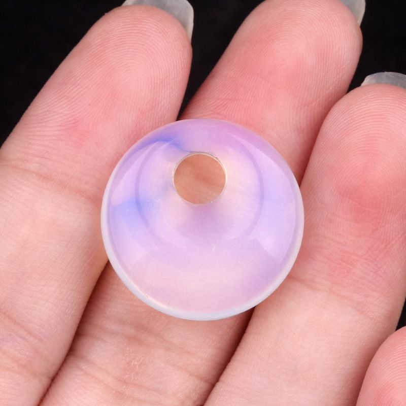 2303-20mm Pedra de Cristal Natural com Furo de Paz Pingente Fivela Princesa Acessório Nostálgico DIY