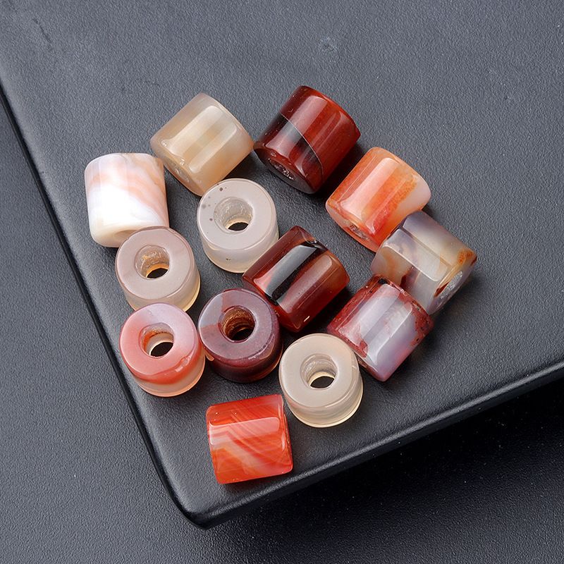 1220-Grandes contas de buraco de cristal natural ágata pedra cilíndrica solta contas 9 × 9mm buraco 3mm acessórios de jóias DIY