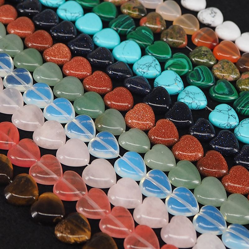 Cristal pedra ágata jade pêssego coração solto contas multi-color trabalho em andamento coração em forma de acessórios de jóias DIY
