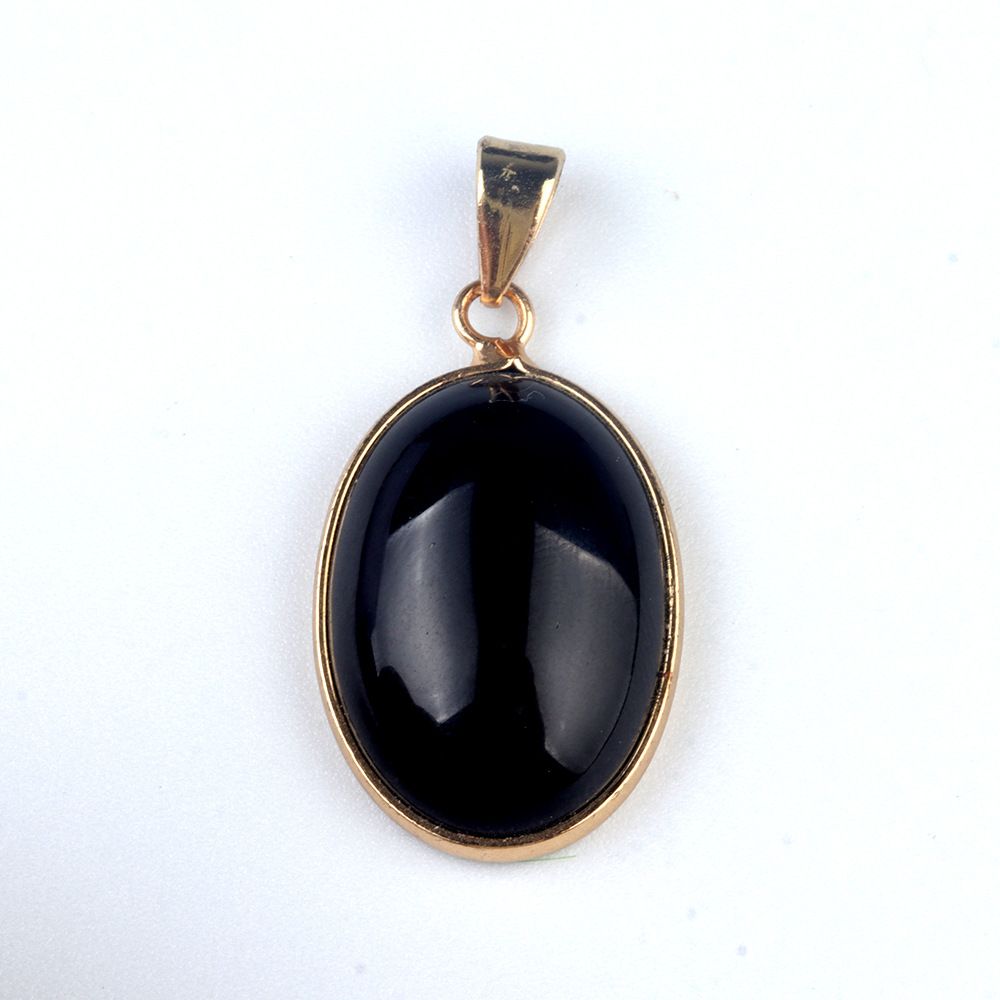 1430-Pingente de bainha oval de cristal de ágata natural, colar de cobre com meia face em forma de ovo