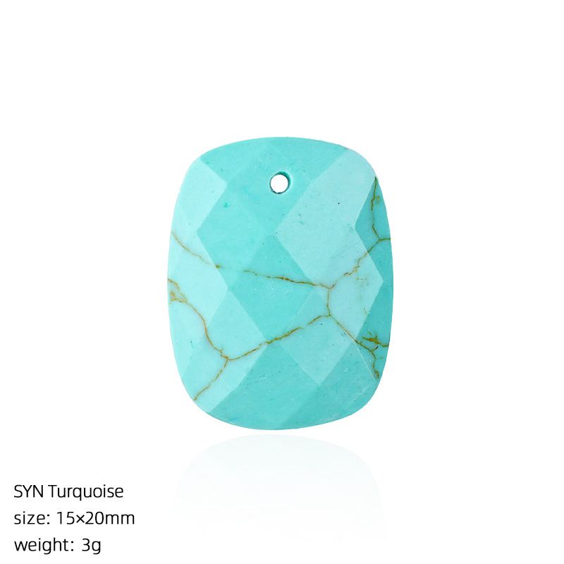 Pingente retangular de cristal natural, colar feito à mão, pulseira, brincos, grampo de cabelo, jóias, pingente, acessórios de pedra facetada.