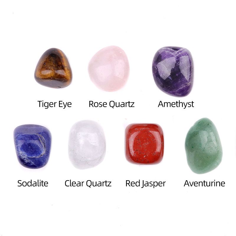 2135-Cristal Artesanato Cristal Natural Pedra Colorida Tecida Malha Bolso Pirâmide Pêndulo Conjunto De Cascalho