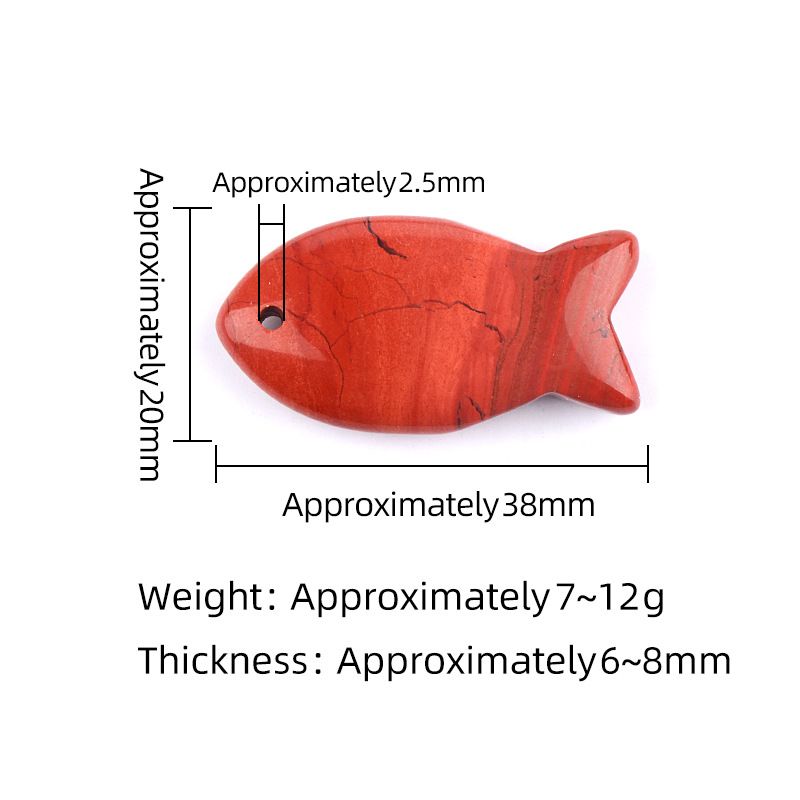 Atacado transfronteiriço 38mm cristal natural pingente de peixe pequeno DIY pedra criativa perfurada ágata pedra colar em forma de peixe
