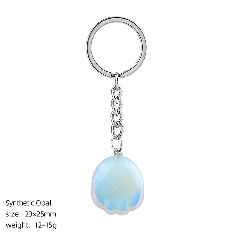 Pé de cristal natural chaveiro DIY saco de roupas bonito gravura decorativa semi-preciosa gato garra pingente
