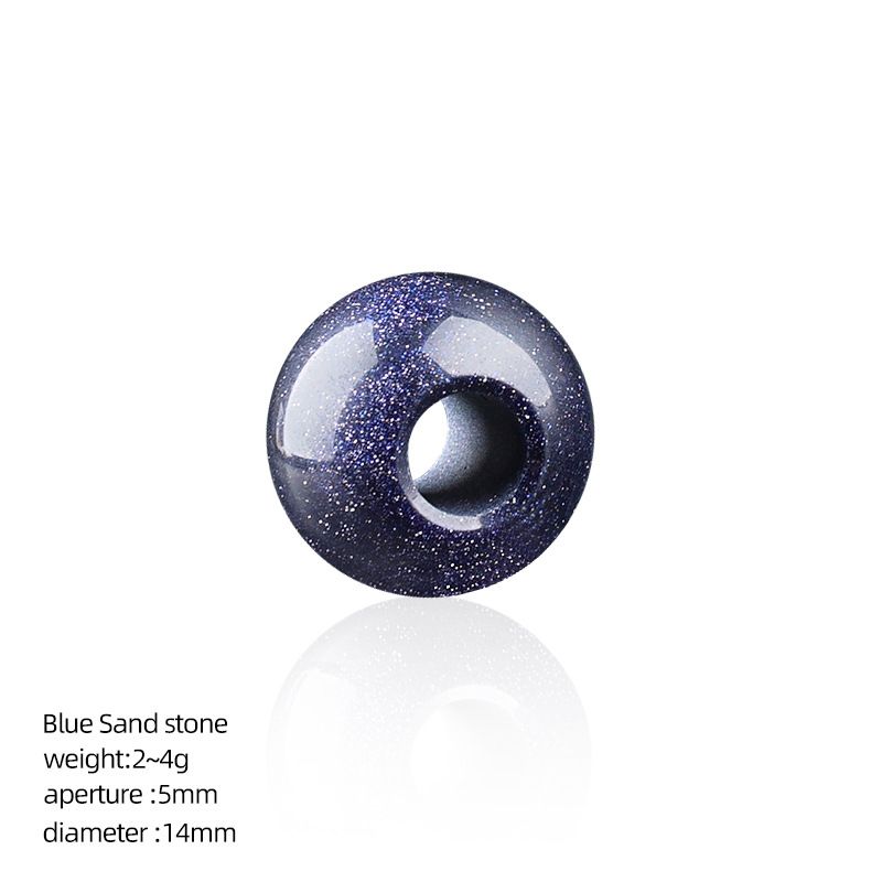 14Mm buraco 5mm contas de cristal natural grande colar colar de ágata redonda espaçador contas de buraco grande