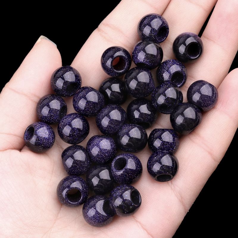 317 - Contas de Grandes Furos, Contas Soltas de Ágata Cristalina, 12mm, 5mm, Contas Soltas de Pedra Natural de Grandes Furos, Materiais de Joias DIY Atacado