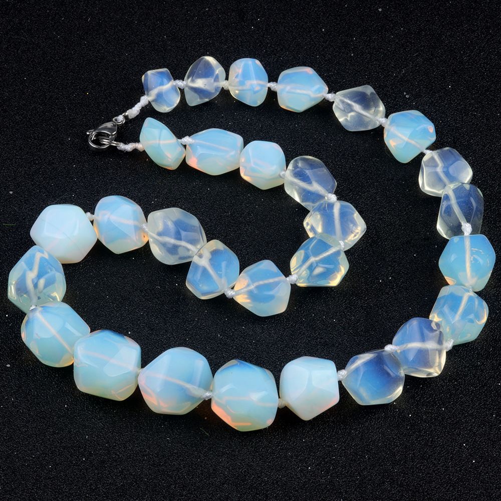 1906-Colar irregular de jade de ágata de cristal natural, pedra bruta polida e polida com colar de forma atada
