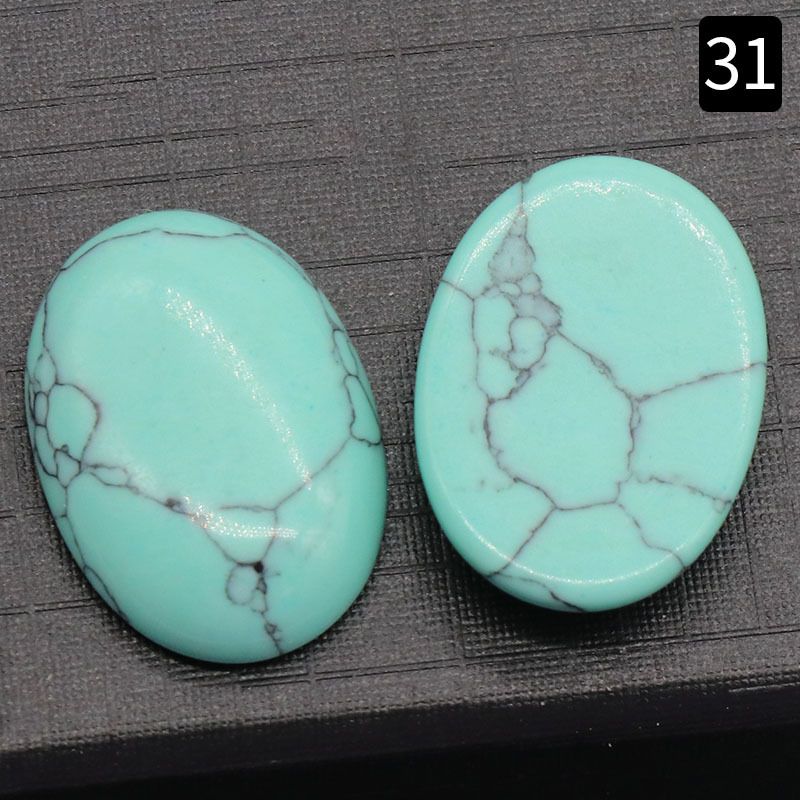 1229-18 × 25 Superfície do anel em forma de ovo Cristal natural único arco geométrico DIY jóias incrustadas com acessórios de pedra solta