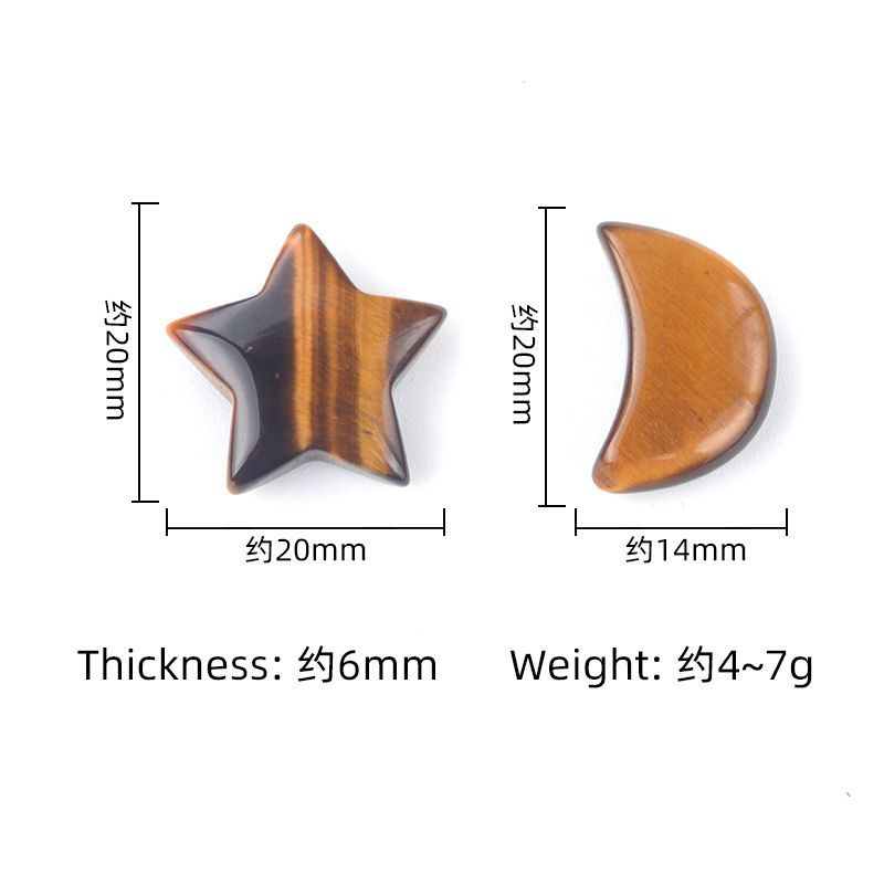 1702-Pedra semipreciosa de ágata de cristal natural 20mm pentagrama não poroso estrela lua acessórios de decoração