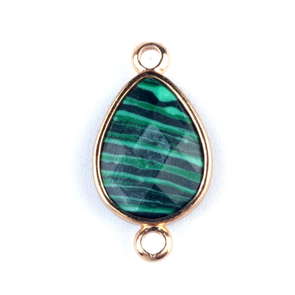 1376-Pingente de gota de água com bainha de cristal natural pendurado duplo com bainha de gota de água pingente de pulseira DIY colar material de jóias