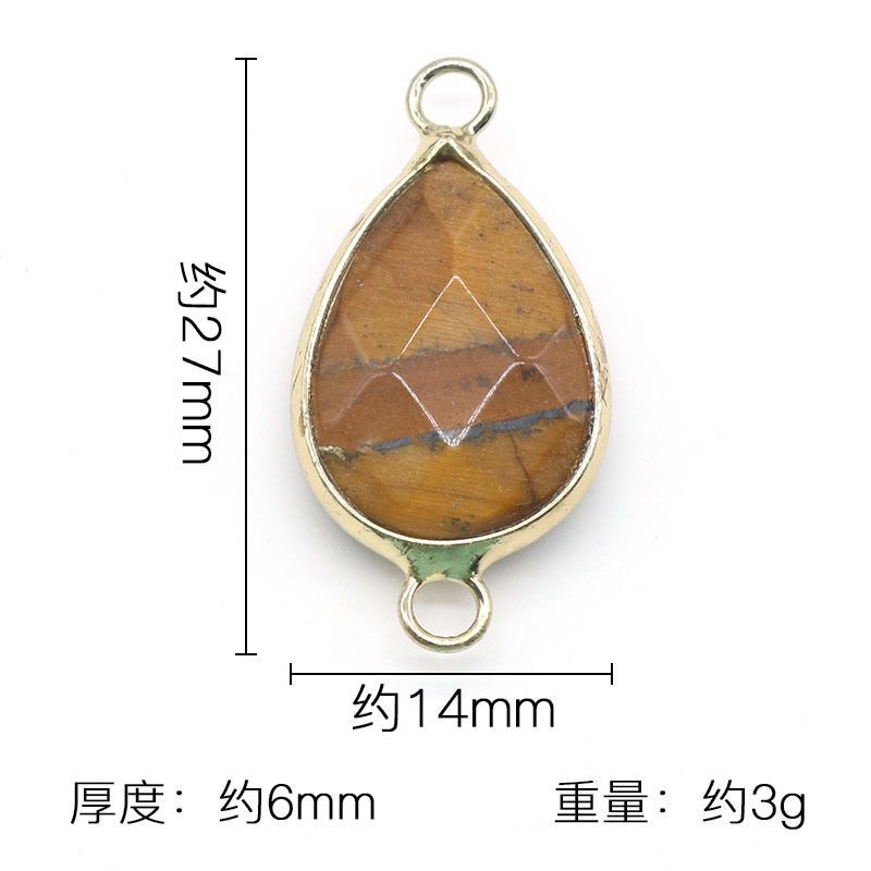 1376-Pingente de gota de água com bainha de cristal natural pendurado duplo com bainha de gota de água pingente de pulseira DIY colar material de jóias