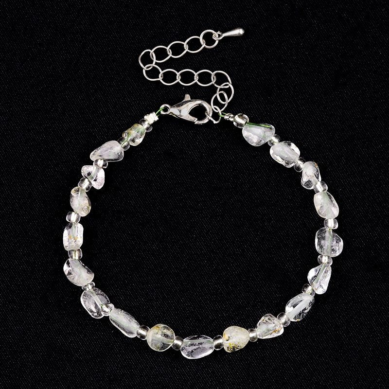 2077-Pulseira de ametista cristal azul turmalina cabelo cristal pulseira de pedra irregular mercadoria cênica