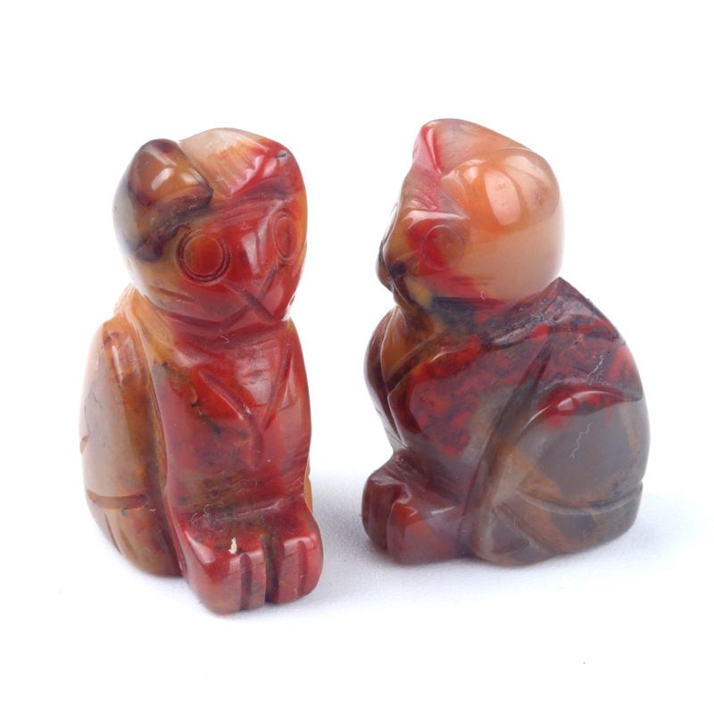1659-1 polegada de gatinho esculpido em cristal natural de ágata semipreciosa escultura de animais em pé com mini decoração