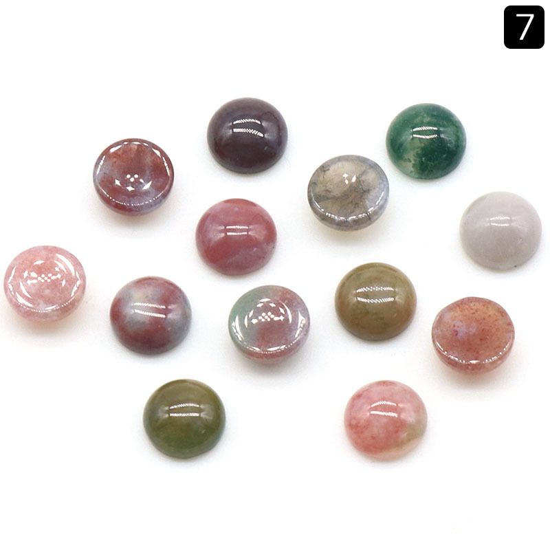 Superfície de anel redonda de 1247-8Mm, superfície de cristal natural única curva redonda geométrica DIY jóias incrustadas com acessórios de pedra solta