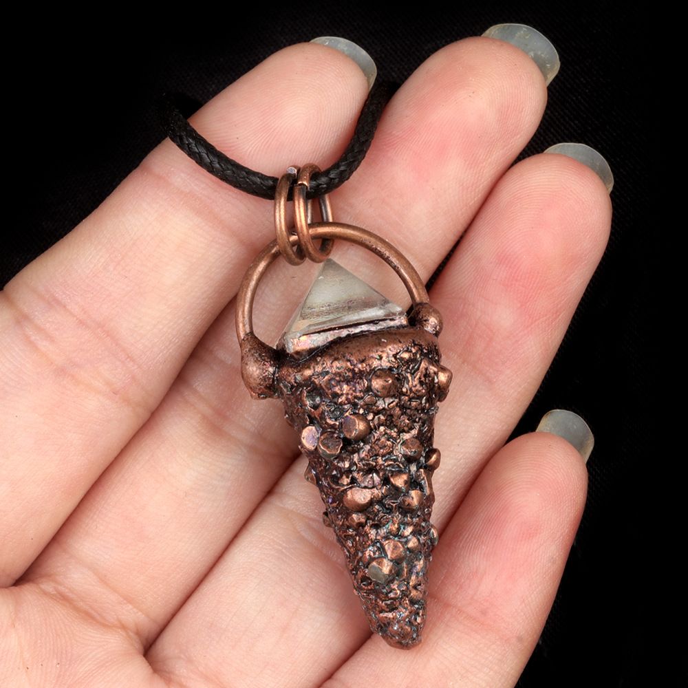 1912-Pingente de sorvete vintage de ametista natural, colar nórdico de bronze citrino fluorita