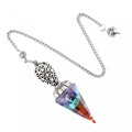 Pêndulo de cristal pingente fonte fabricante retro esculpido cone natural pedra semi-preciosa yoga frequência ajustável pêndulo