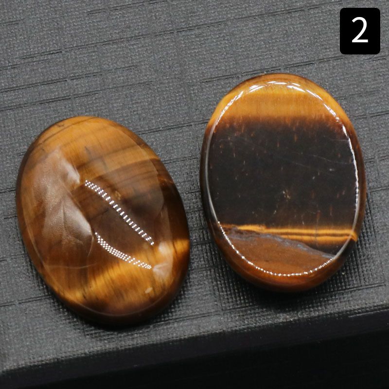 1229-18 × 25 Superfície do anel em forma de ovo Cristal natural único arco geométrico DIY jóias incrustadas com acessórios de pedra solta