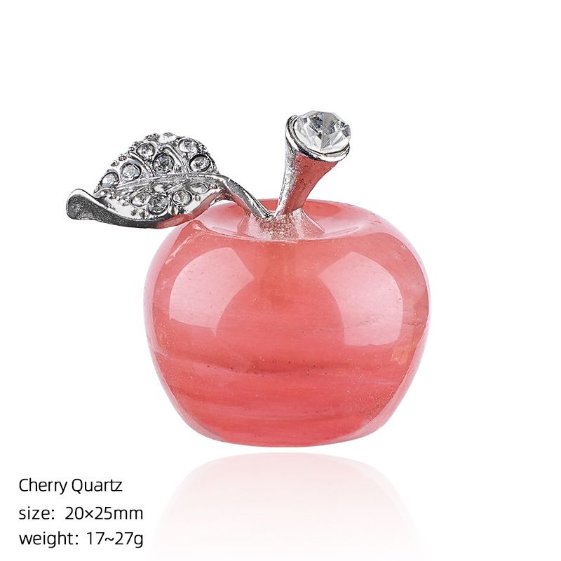 25Mm maçã de cristal natural transfronteiriça Véspera de Natal Presente de Natal enfeite de decoração de casa jade ágata maçã