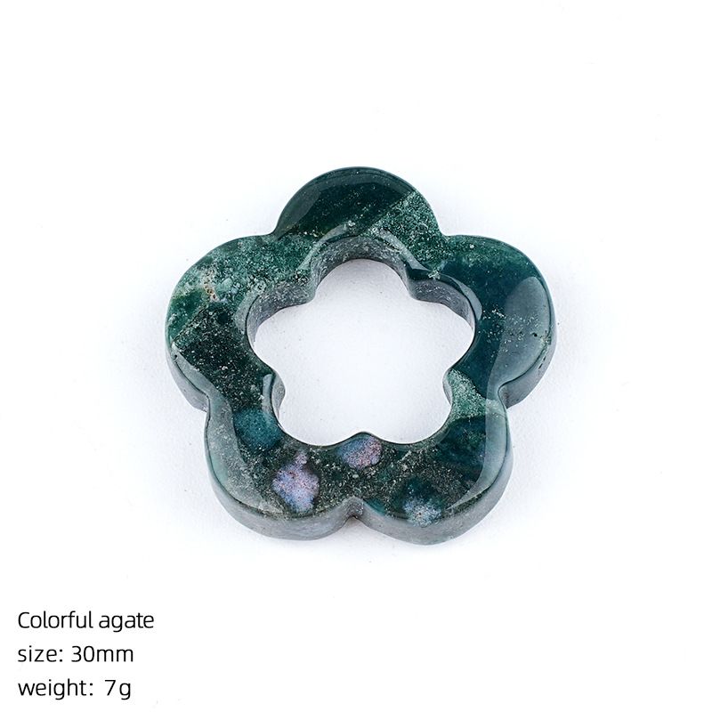 30Mm pingente de flor de cristal natural antigo DIY colar brincos pingente oco pedra áspera flor de ameixa acessórios de jóias