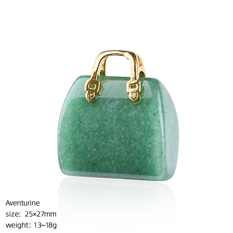 Pingente de saco de ágata de jade natural transfronteiriço paisagismo criativo colar DIY gravura cristal mini bolsa ornamento