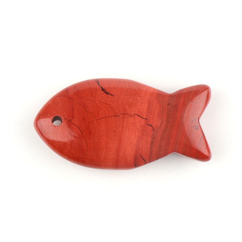 Atacado transfronteiriço 38mm cristal natural pingente de peixe pequeno DIY pedra criativa perfurada ágata pedra colar em forma de peixe