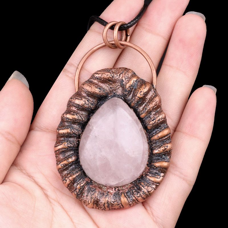 2156-Colar vintage de cristal de ágata incrustada em pedra semipreciosa colar de jóias versáteis da moda