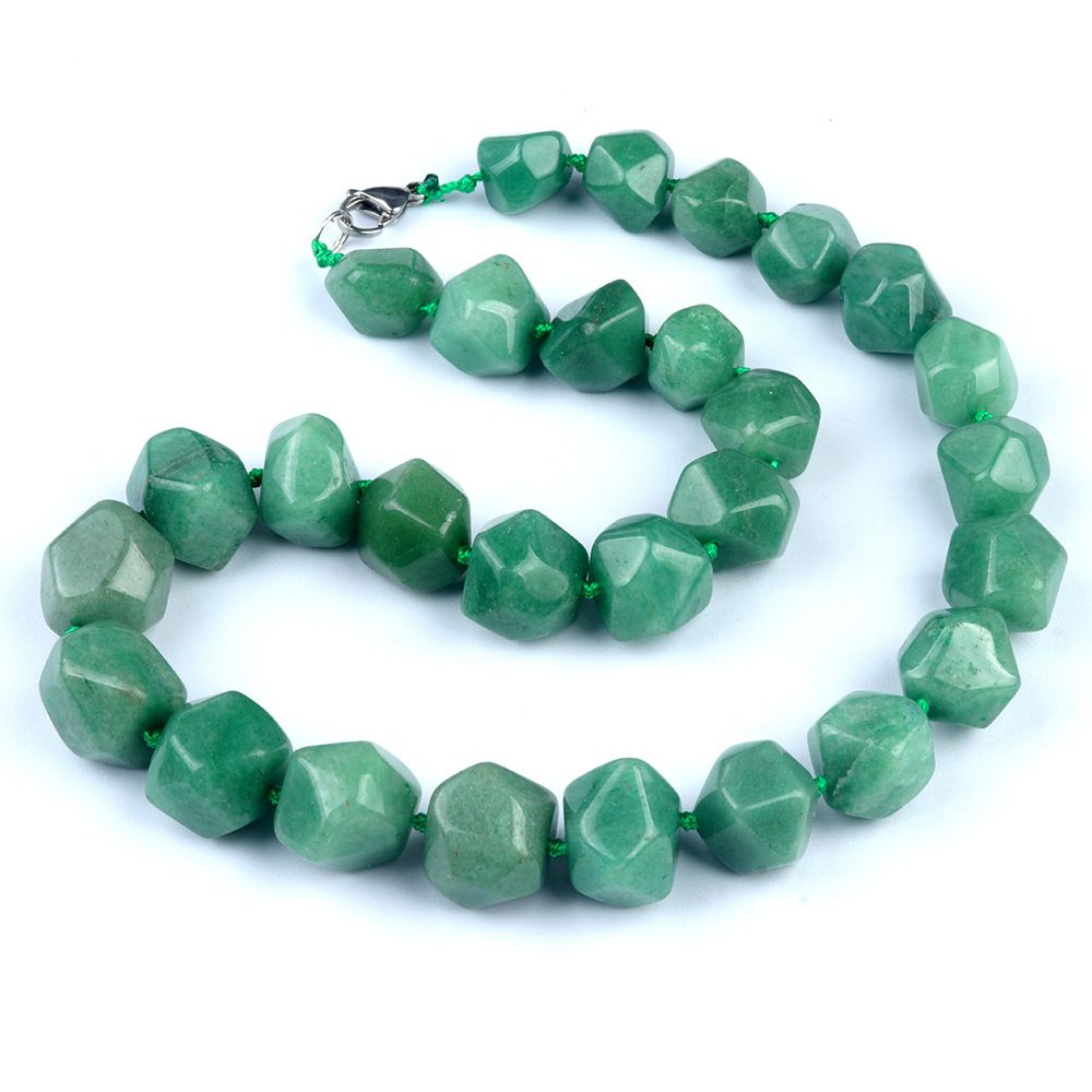 1906-Colar irregular de jade de ágata de cristal natural, pedra bruta polida e polida com colar de forma atada