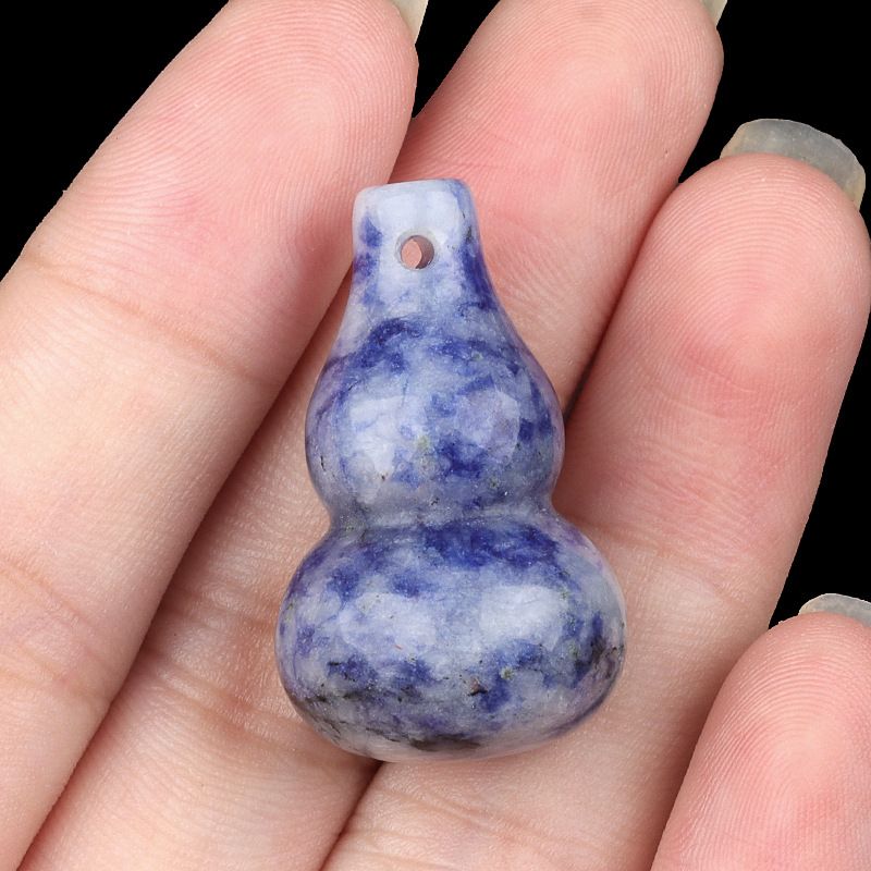 30Mm pingente de cabaça de cristal natural, tecido cultural e acessórios de jogo DIY jade ágata pequeno pingente de cabaça de jóias