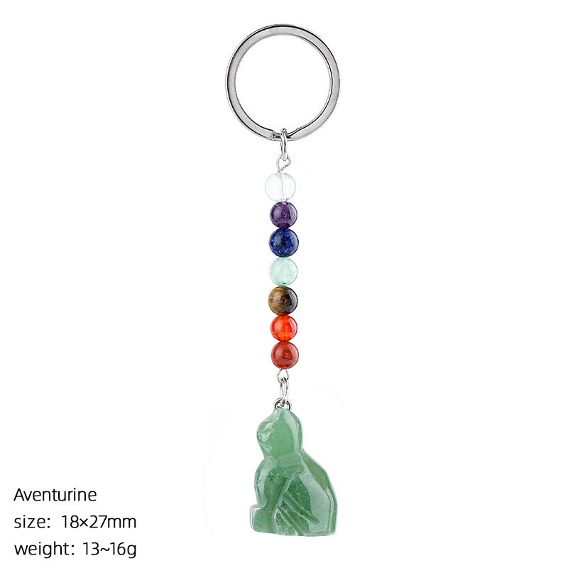 1956 Pingente de gatinho de pedra natural chakra colorido cordão de cristal ágata gravado pingente de gatinho