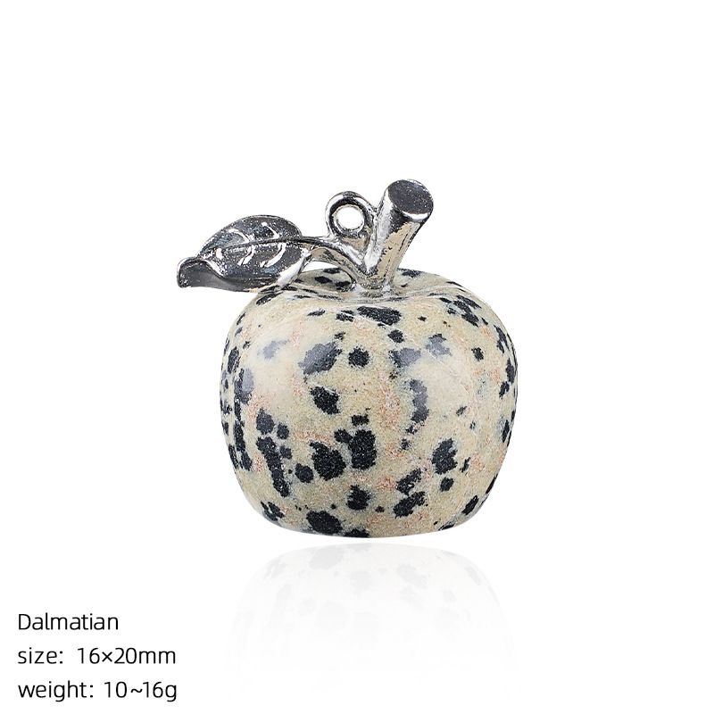 Maçã de cristal natural de 20Mm, colar artesanal de presente de Natal de véspera de Natal, pingente de maçã pequena de pedra natural.