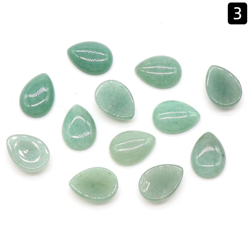 Face de anel em forma de gota d'água 1227-13X18, joias geométricas simples curvas de cristal natural embutidas com acessórios de pedra solta