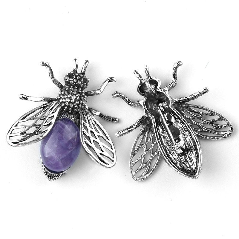 Pingente de broche de abelha 1650-48Mm de uso duplo, incrustado em liga de cristal ágata meio tesouro Pingente de broche de joias