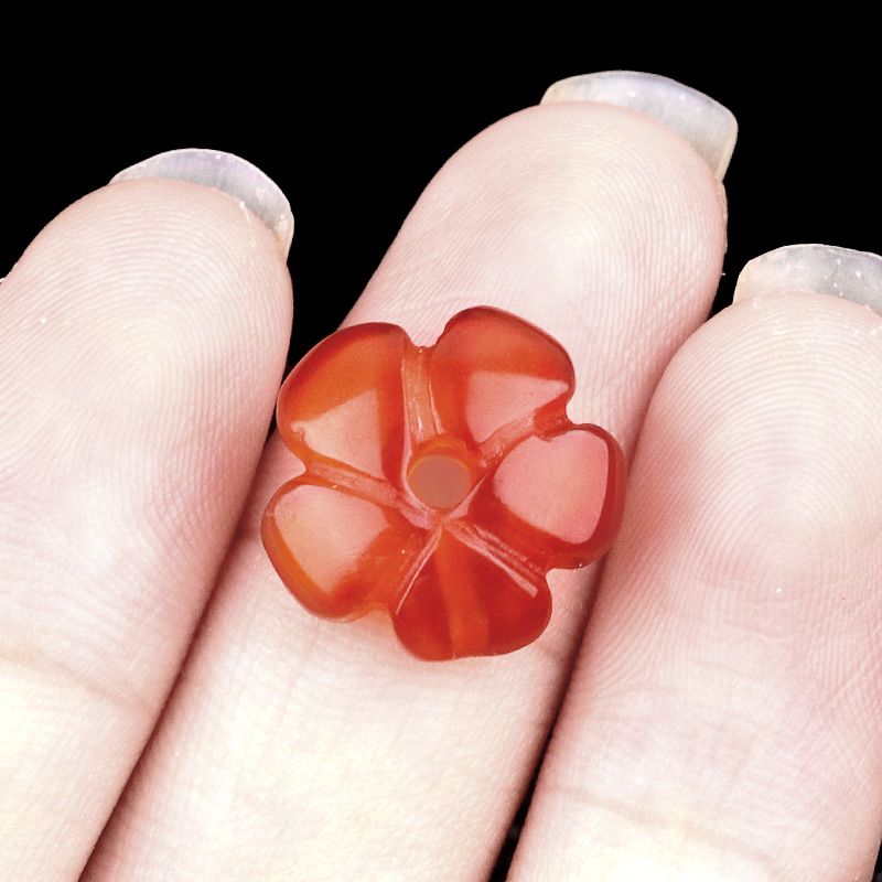 2057-Ágata de ametista natural 14mm flor de ameixa contas soltas DIY pulseira de flor frisada colar acessórios