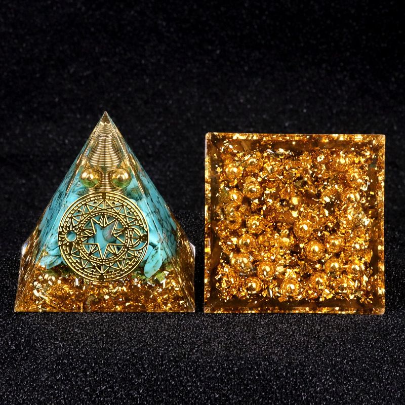Nova resina de cascalho pirâmide de 5cm Artesanato epóxi ornamentos para casa