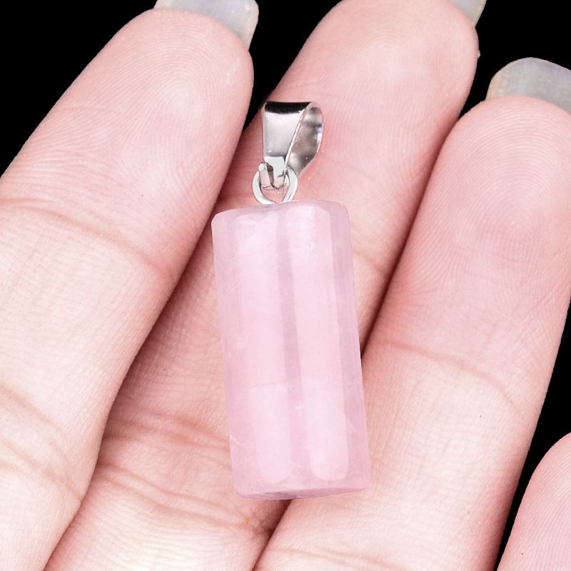 1464-20Mm pingente cilíndrico, cristal natural pingente cilíndrico de pedra semi-preciosa brincos DIY colar de jóias
