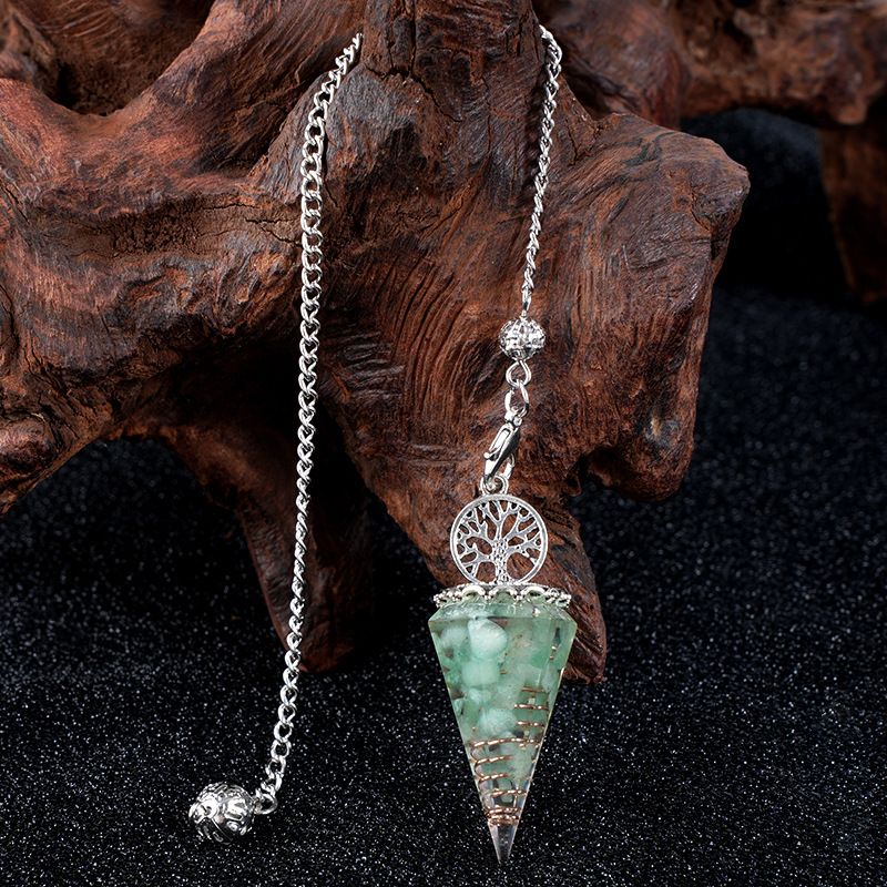 Nova Liga Árvore da Vida Pingente De Resina Pingente De Cristal Meditação Pêndulo De Corrente De Cinto Epóxi Vintage