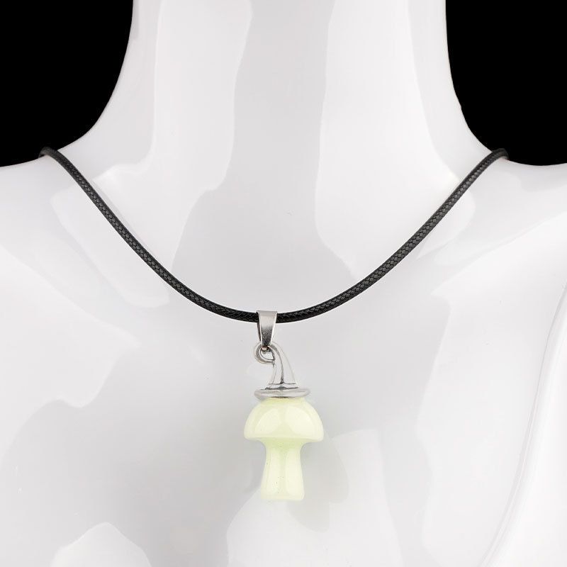 Pingente De Cogumelo De Chapéu De Bruxa De Cristal Natural
