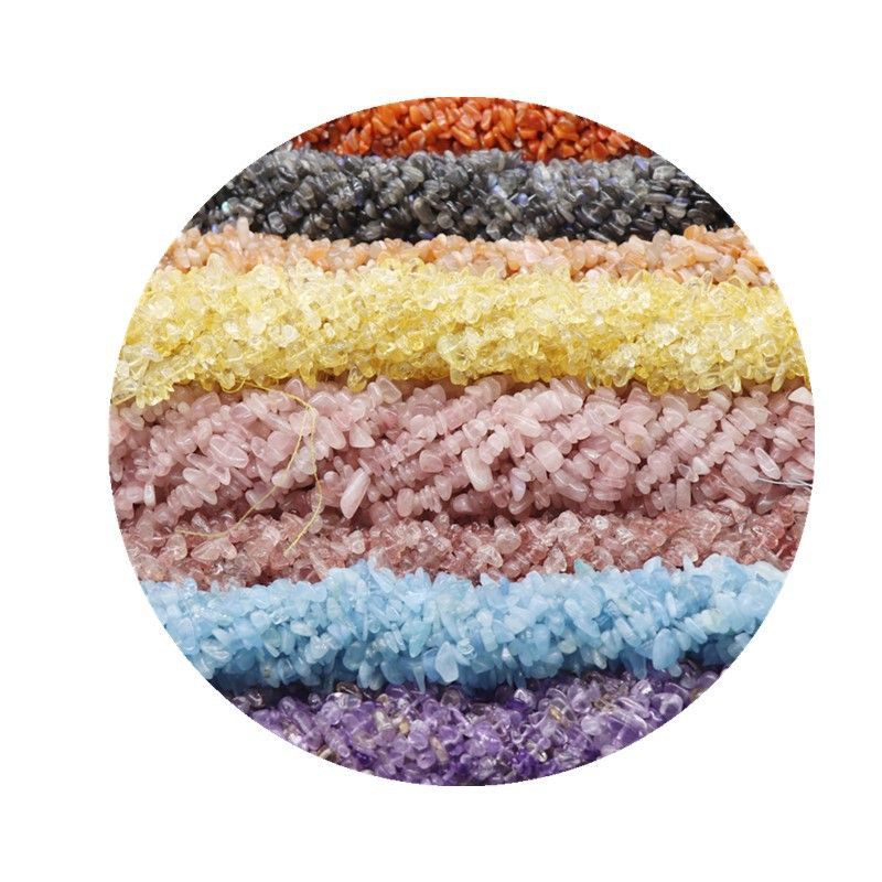 39-Cristal 40cm cascalho polido irregular frisado pulseira artesanal DIY colar brincos acessórios de jóias
