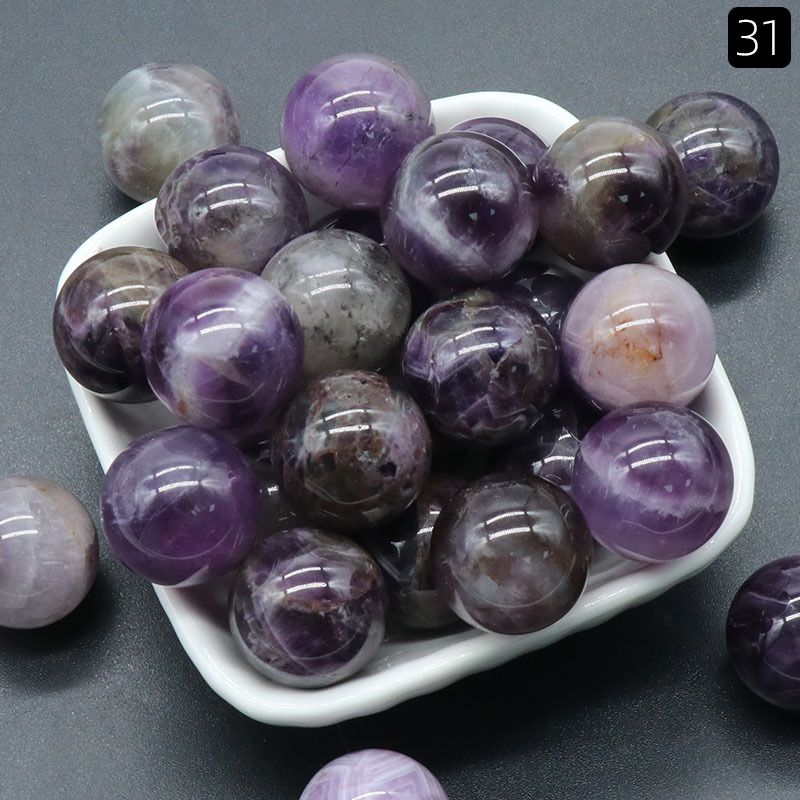 1097Bola não porosa não porosa Bola redonda de 20mm ágata de ametista natural DIY pedra não porosa contas redondas